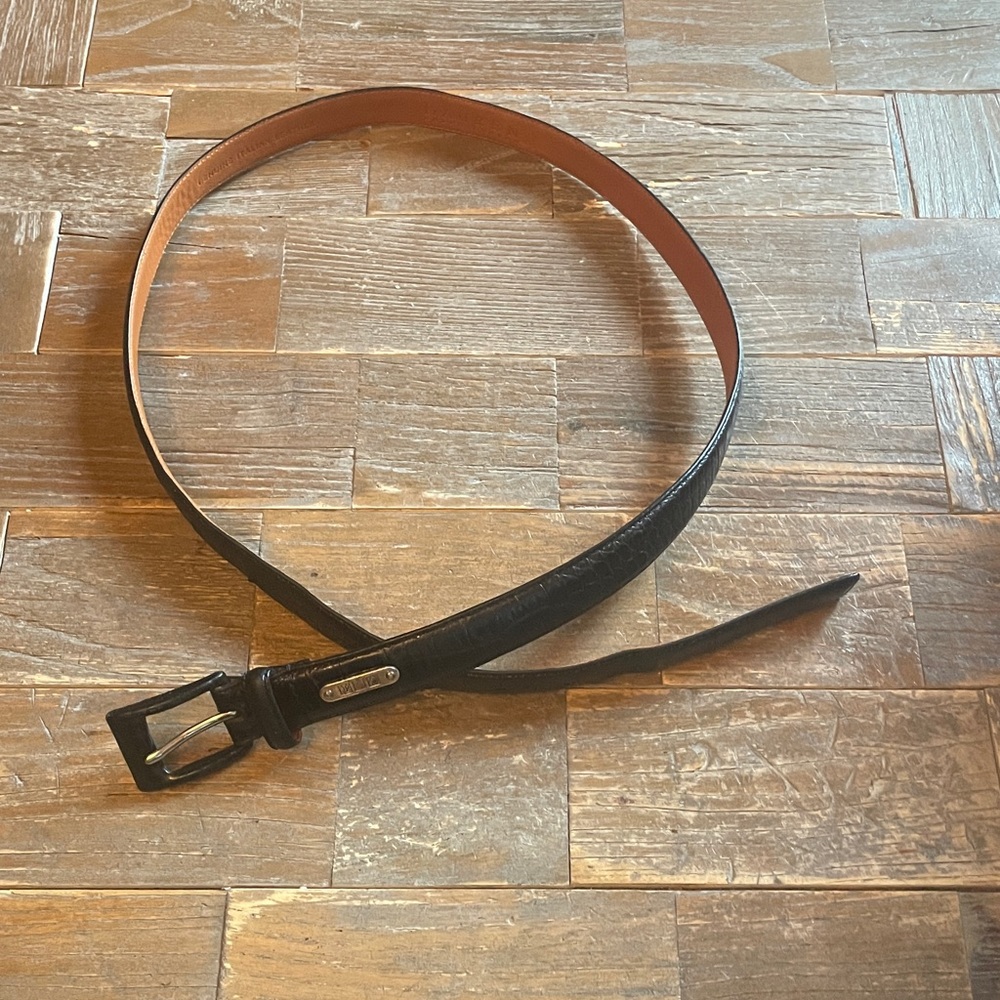 Lauren Ralph Lauren Croc Embossed Italian Leather Skinny Belt🖤 - Picture 5 of 14